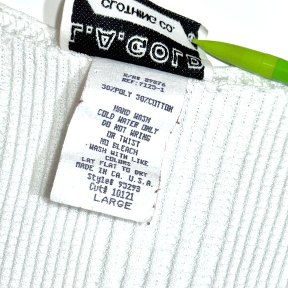 Vtg 90s Sweater Vest Sz L Lace Flowers Ribbed Embellished Grannycore Cottagecore - Picture 10 of 11